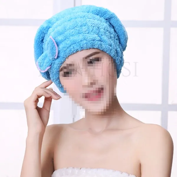 Kirahosi 드라이 헤어 타월 머리수건 타올 두건 샤워 수건 여행용 샤워두건 215 Hr6 +덧신 증정 A3jrcaq 1 로즈레드