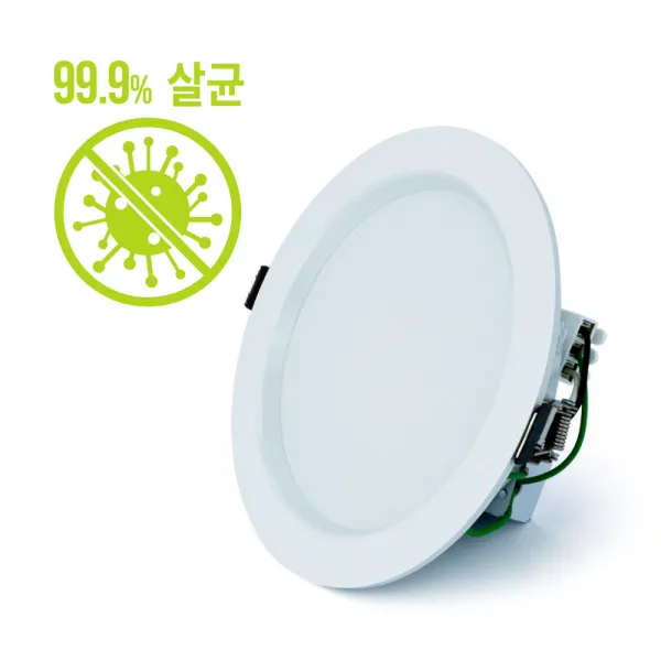 LED 다운라이트 항균등 6인치 12w 식당 병원 화장실용, 전구색, 단일상품