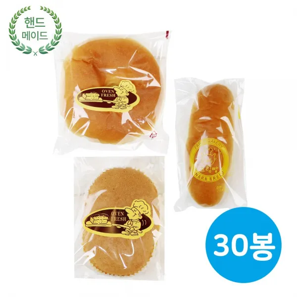 나라브래드 제과점빵 단팥빵+크림빵+카스테라, 30개, 80g
