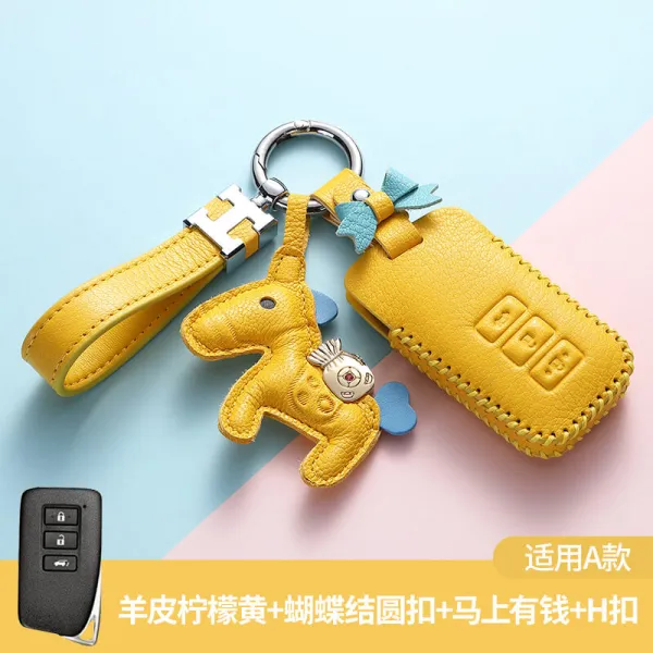 제이에스컴퍼니 적용 그는 세 이와 같다 ES UX260H 단추 LX57 리얼가죽 NX300H 여성 RX450H 유터케이스, A타입 무스탕 양가죽 시트린 _나비넥