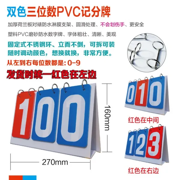 스코어보드 공시합 퀴즈 점수판 자릿수, T08-PVC방수 3인용 넘버 더블 색스코어보드-878