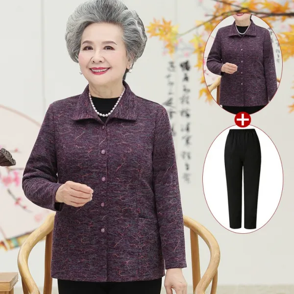 여자버건디코트 할머니옷 가을옷 셔츠 할머니 시어머