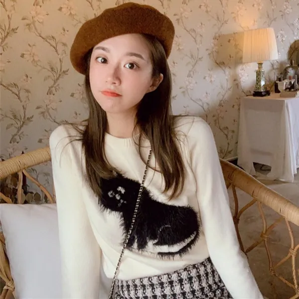 바른몰 여성 겨울 라운드넥 스웨터