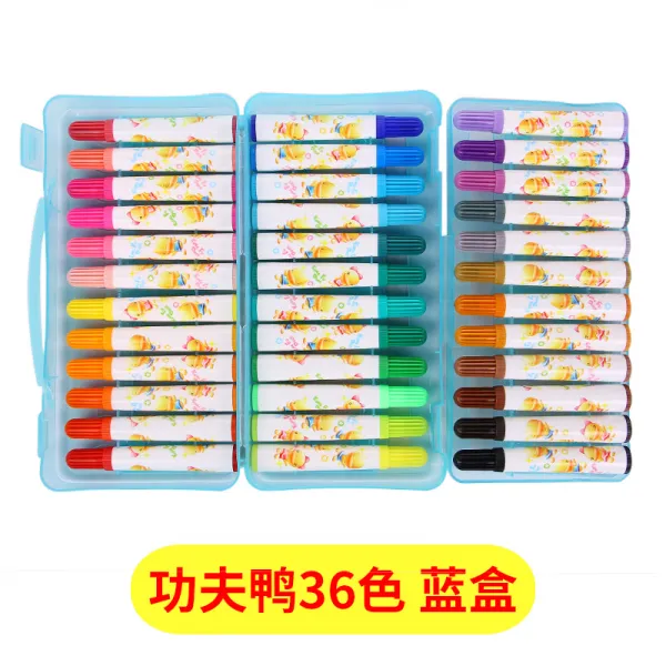 수채화붓 색연필 12색 24색 36색 컬러 수필 두께 회화 학생 그림 펜미술 용품 세트 초보자 자재화, T04-계집종을 바른 36색(블루 케이스)