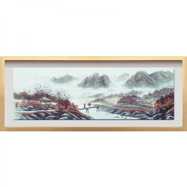 (진품)산수화그림 표구 액자 동양화 풍수에좋은 풍경화 인테리어 그림 산수화그림 풍경화그림