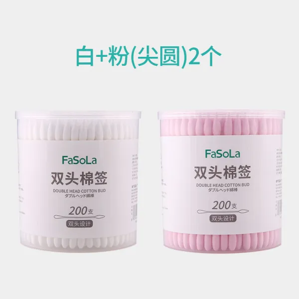 파솔라 일회용 면봉 더블 탈지 화장 귀지를 파면 봉 클렌징, 면봉 화이트 미백 사자 핑크 미백 사