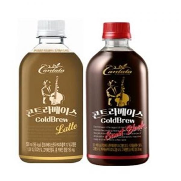 칸타타 콘트라베이스 콜드브루 라떼6개 스위트아메리카노6개 500ml 총12개, 12개