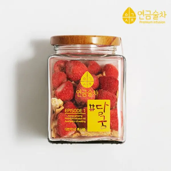 GJW6A2B58 담금주 묘약 소녀제과 술판다 인테리어소품 이색선물 맑은농장 딸기 샹그리아 휘게 여자친구선물 키트 살룻 500ml 사과딸기, GJ 1