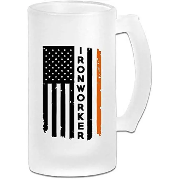 글쎄요! 맥주 머그잔 프로스트 비어 머그 아이언 워커 아일랜드 아메리칸 플래그 맞춤형 스톤 맥주 애호 상세 설명 참조0