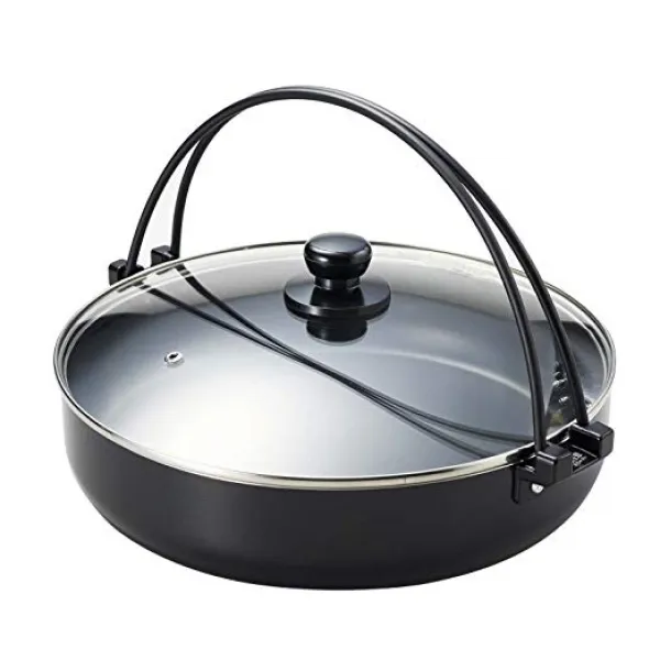빠루 金属 사치의 극치 불소 가공 IH 대응 유리 뚜껑있는 전골 냄비 30cm HB-185, 단일색상, 상세참조인용