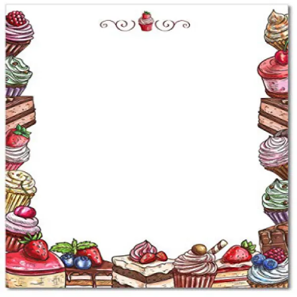 Indulgence Sweet Desserts Stationery Paper - 80 Sheets - Great for Birthday Parties or Bake Sales 방종, 1