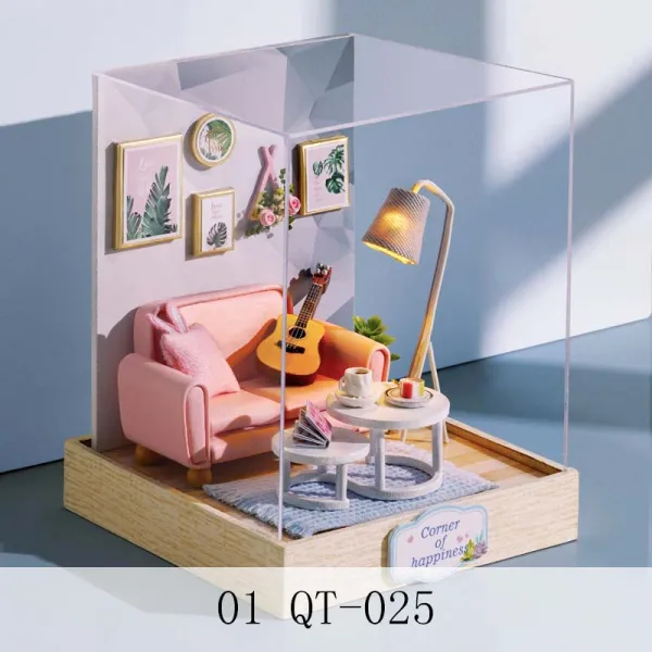 HY diy 오막살이 행복 각 핸드메이드 모형 완구 자그마한 집 창의적인 생일선물 녀성 XT20 A10, 01 QT-025