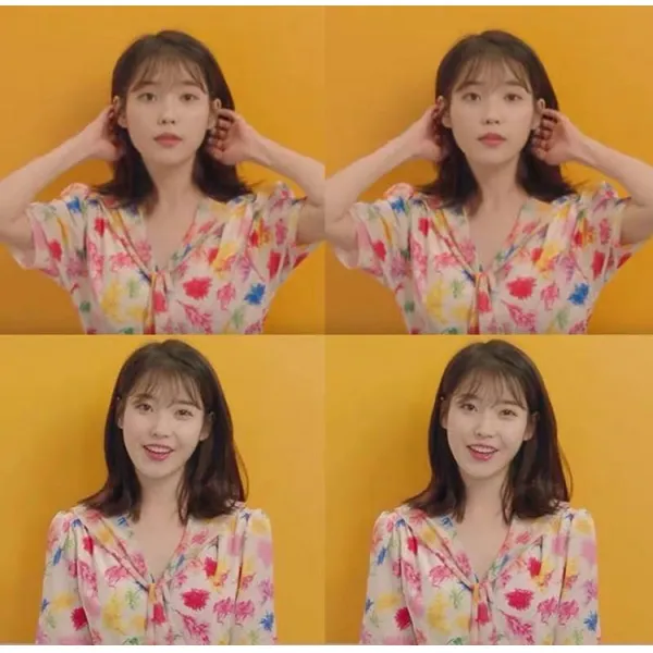 꽃무늬원피스 2020여름시즌 뉴타입 iu동일한타입 V칼라 프린팅 원피스 법식 복고 꽃무늬 리본 미들롱타입