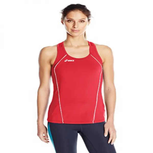 ASICS Women's Attacker Performance Tank Red/White Small 작고 레드 / 화이트 아식스 여자 공격수 탱크, 1