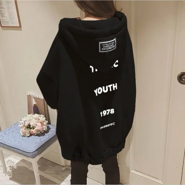 데일리나인 기모후드집업 데일리 캐주얼 레터링 아덴 루즈핏 오버핏 후드집업