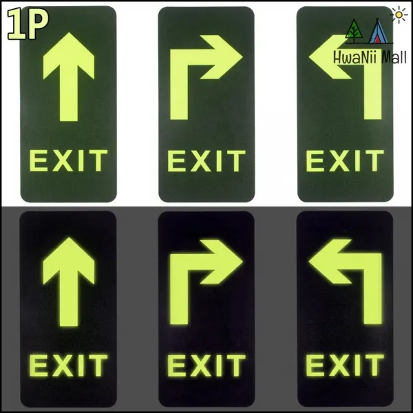 안전표지 비상구 알림판 부착식 축광 표지판 EXIT 사무알림판, 좌회전