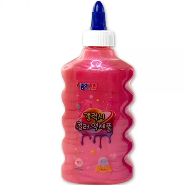 종이나라 갤럭시컬러 액체풀 물풀 180ml 슬라임 재료, 빨강, 1개