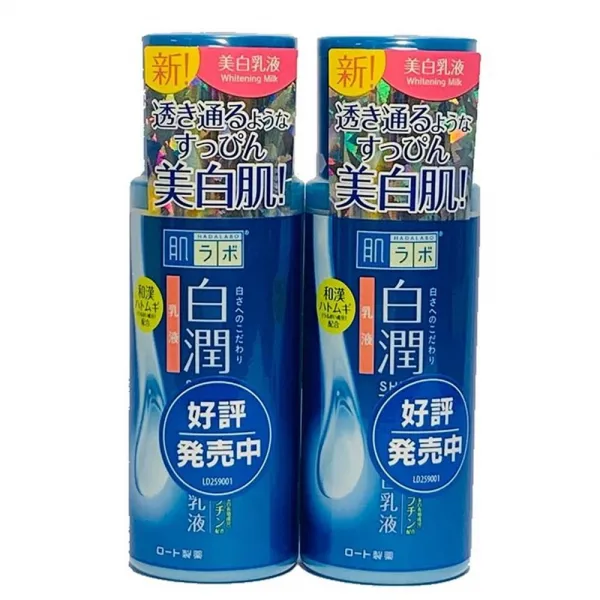 Rohto 하달라보 시로현 아르부틴 우유 4.7fl Oz/140ml 2병 Hadalabo Shirojyun Arbutin Milk 2 Bottles, 단일상품