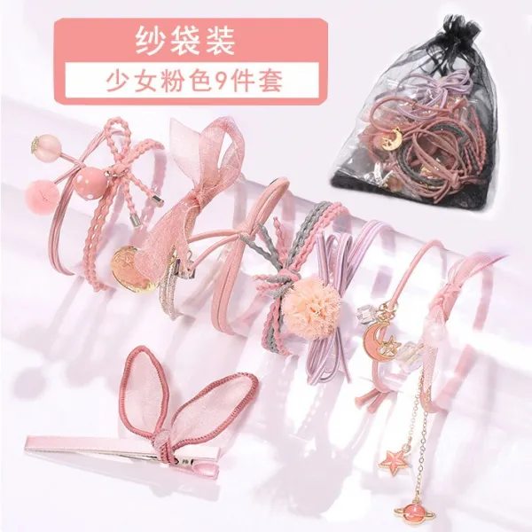 베스트셀렉션 묶음머리 헤어끈 머리끈 결 개성 머리밴드 심플 여자 꽈배기 고무줄 단발 머리카락 찌르다 어른 포니테일