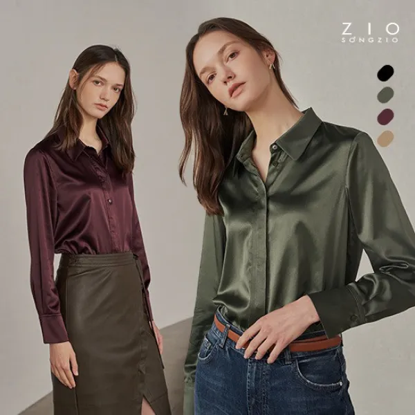 [힛더스10%+적립10%]지오송지오 20FW 새틴 블라우스 4종