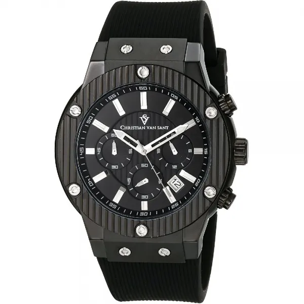 Christian Van Sant 기독교 반 산트 남성 Cv8120 군주제 아날로그 디스플레이 쿼츠 블랙 시계