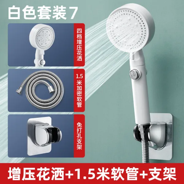 노즐 샤워 크게 나타나다 워싱 목욕함 가압력 연봉 스크런치 헤어슈슈 햇볕에 받침대 테프론호스 화이트 타입 샤워기 _1. 5메터 관