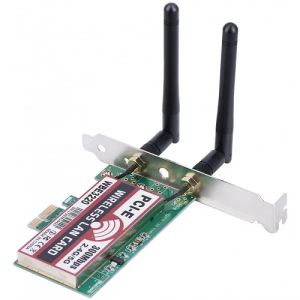 VBESTLIFE 2.4G/5G 300Mbps PCI-e 듀얼밴드 AP 무선 WiFi WLAN어댑터 듀얼안테나 설계 확장 수신 견고성, 단일상품