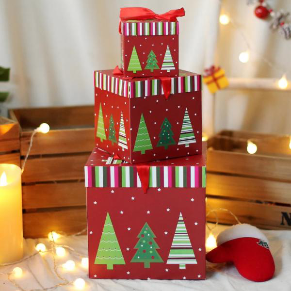  S 크리스마스 3단 선물상자 트리 산타와눈사람