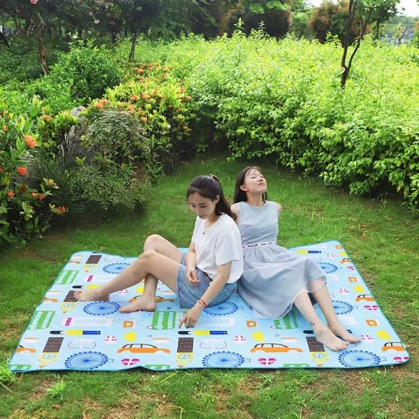 무생채 감성 야외 피크닉 돗자리 소풍 매트 봄나들이 매트에 취사장 잔디, 150x200일 블루카 세탁기