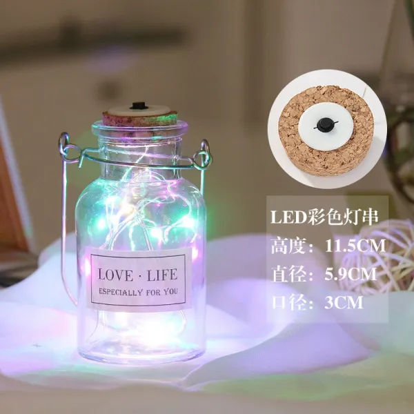 종이접기 아이디어 걸이식 LED발광 유리병 실내 장식등 별 소원빌기 표류, T01-125백채 램프