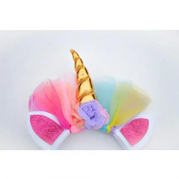 The Ark Shop 파티 축하 혼 당사국과 방주 숍 유니콘 헤드 밴드 생일 소녀 무지개