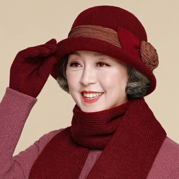 엄마겨울모자 양털 여성 가을겨울 노인 모자가 낡다 아내 할머니 벙거지모자 니트 방한 보온 2675629441