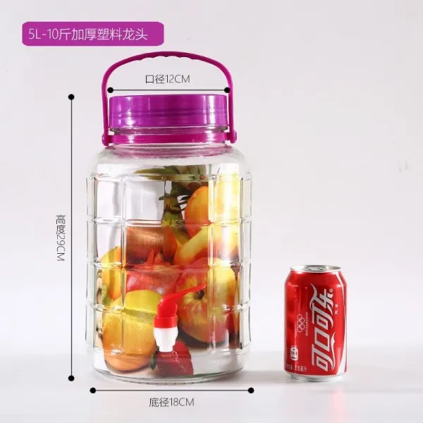 두껍게 설탕을 담아 용기에 절인 짠물 대 수도꼭지 유리병 밀폐탱크 1020 티캔, 1, 10근두꺼운 비닐 수도꼭지