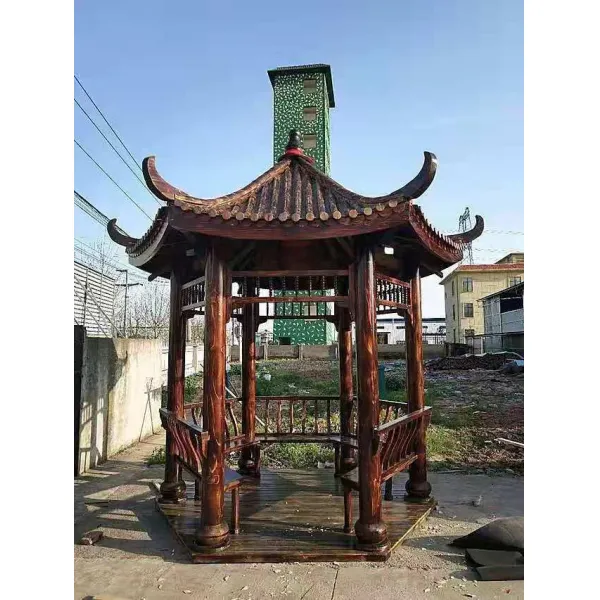 DIPYLON 야외정자 탄화사각정자 방부목 육각정자 야외 포도골정원정원 간이 원목고건물, 육각 연수정