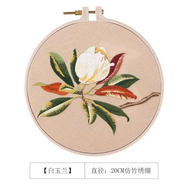 자수도안 diy수공예제작 초보자 수예품 재료가방 고풍 리본 SUXIU, T02-백옥 블루(20CM 보조를 함유 십자수틀)