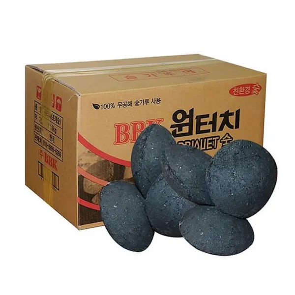 캠핑 바베큐 원터치 조개숯 1박스 10kg 번개탄 용품 숯, 1개