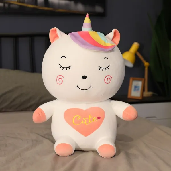 봉제완구 큐트 부드러운 유니콘 공공의 어린 모시다 수면 허그 쿠션 여학생 일 여자아이 봉제인형선물 2560139977, 화이트 눈을 가늘게 뜨고, 1메터 (증정 털 걸이용품 _라이크