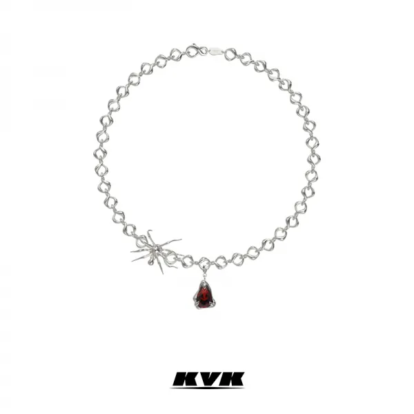 남자목걸이 (가게기념일 답례 타입)KVK목걸이 여자쇄골체인 유행하는뉴스타일 개성있는디자인 거미 팬던트 장식품 남성