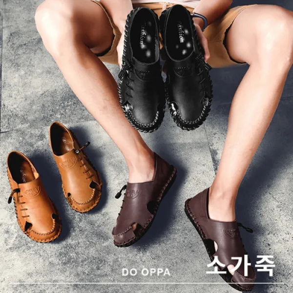 도오빠 남성 샌들 스타일리쉬 남자 슬립온 신발 여름신발 오픈토