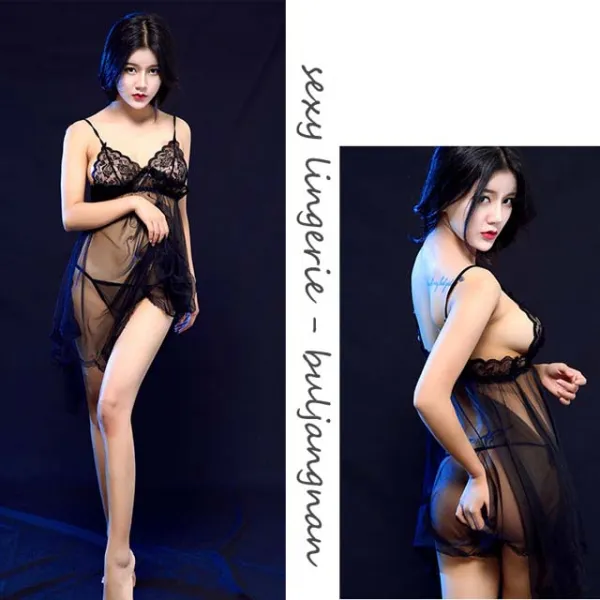 불장난 섹시 레이스슬립+T팬티 세트