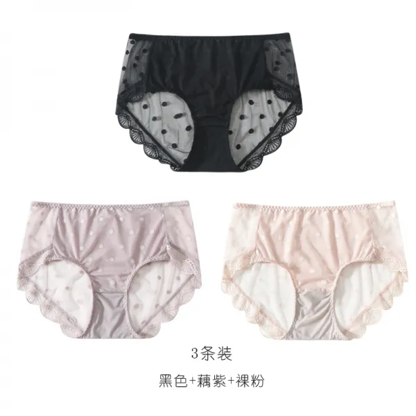 여성 순면 코튼 내막 밑위 미디웨스트 심플 경량 빅사이즈 힙랩 소프트 소녀 헴라인 삼각팬티