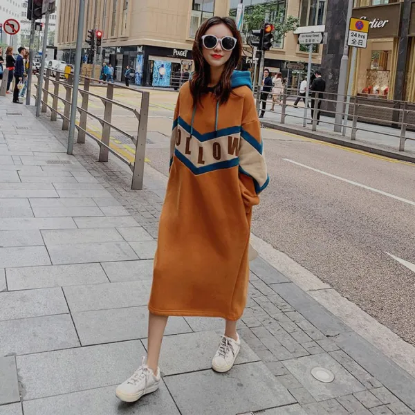 엘림패션 여성 겨울 후드 원피스