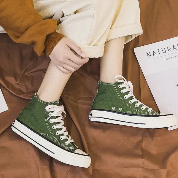 엠오엔2 그린 여성화 캔버스화 운동화 스니커즈 하이탑 통굽 슬립온 키높이 신발 슈즈 패션 아쿠아 여학생