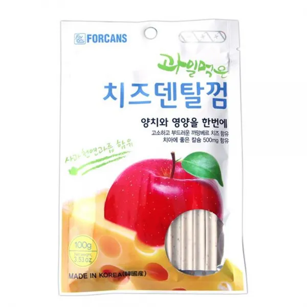애견 덴탈껌 치즈/사과껌(100g)x2 본능충족 펫용품 최애간식, 1개