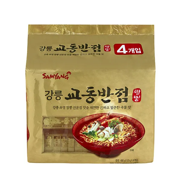 삼양 강릉교동반점 짬뽕 4개입 (120g X 4입), 단품