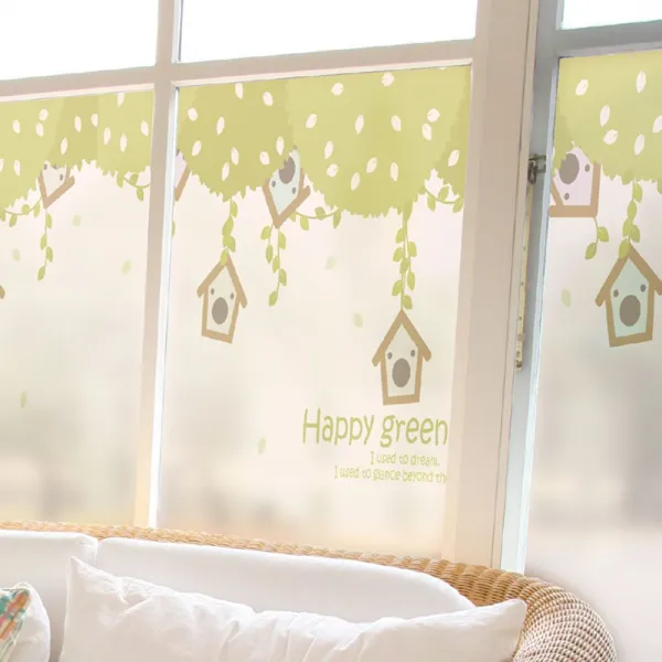 새장반 투명컬러안개Glass용Sheet해피Green트리 구십센티미터 + 88379륨홧 반투명 칼라 그린 시트지 인쇄 카페 창문 썬팅지 제작 지파 는 곳 유리문 선팅 스티커 베란다 사무실 실사 출력 유리창, 난리난그제품