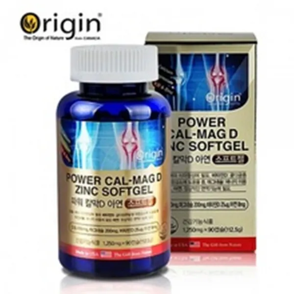 오리진 파워 칼막D 아연 소프트젤 영양제 1250mg 90캡슐 45일분 미국산 식약처 칼슘 마그네슘 비타민D 아연 비소성 칼막2대1 손발저림 눈밑떨림 뼈 치아 건강 온가족 영양제
