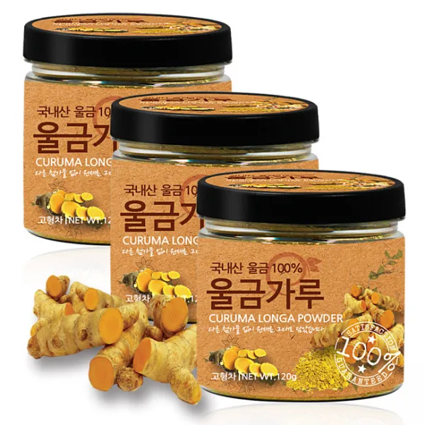 푸른들판 국내산 울금가루, 120g, 3통