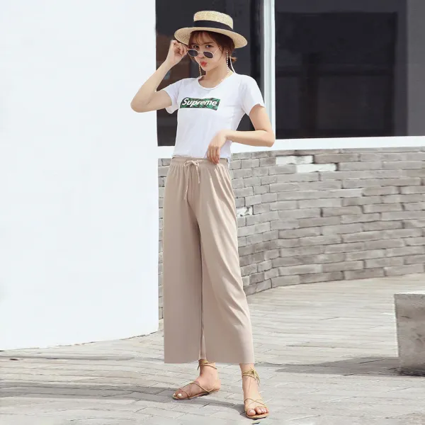  제로의옷장 여성 여름 니트바지 와이드 Bg0524s05