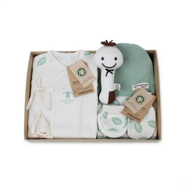  바보사랑 스윗하트 오가닉 나뭇잎 신생아 선물세트